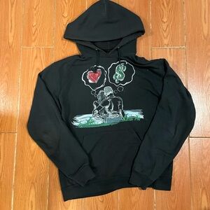 Vetements style love vs money vintage hoodie